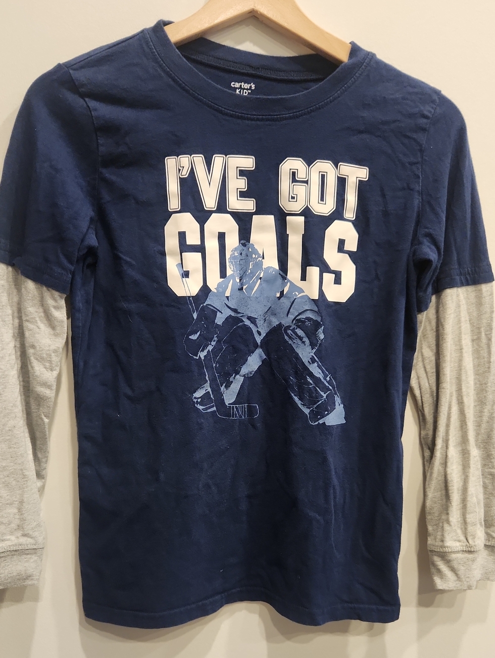 Carter's Navy & Gray 'I've Got Goals' Layered-Look Long-Sleeve Tee